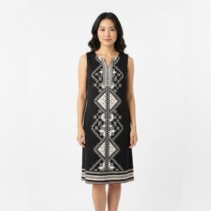 🖤✨ JM Collection Black & White Sleeveless Stretch Dress | Size 0X | EUC ✨🖤